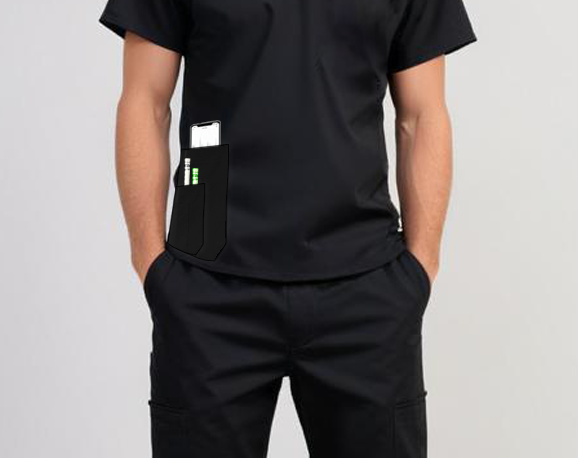 Uniforme Quirúrgico Kit Repelente Polly Caballero Negro Sin Resorte