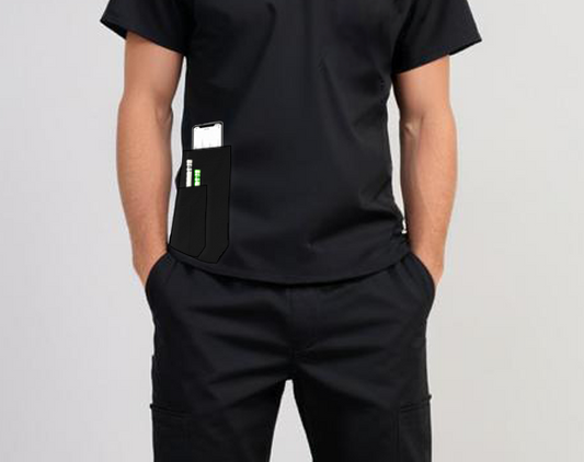 Uniforme Quirúrgico Kit Repelente Polly Caballero Negro Sin Resorte