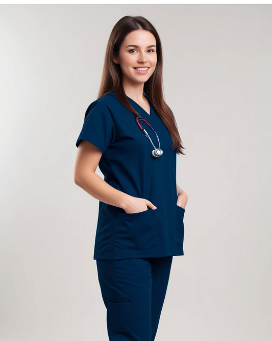 Uniforme Quirúrgico Kit Repelente Polly Dama Azul Marino Sin Resorte