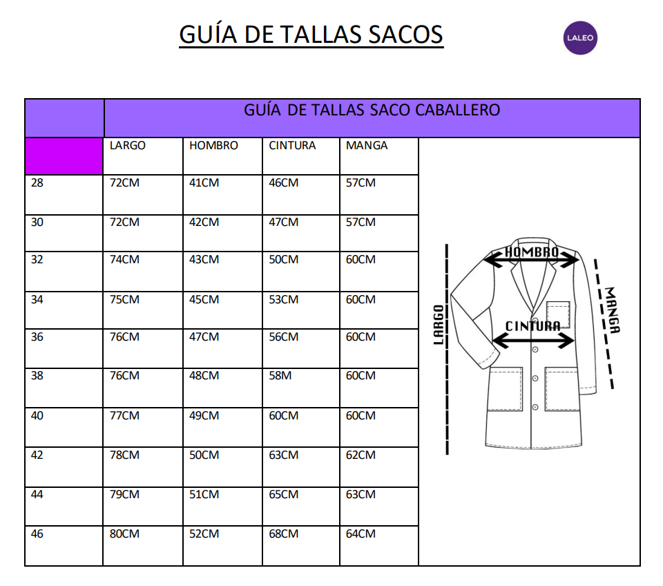 Saco caballero