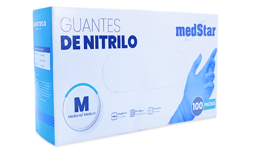 Blue Non Sterile Powder Free Medstar Nitrile Gloves