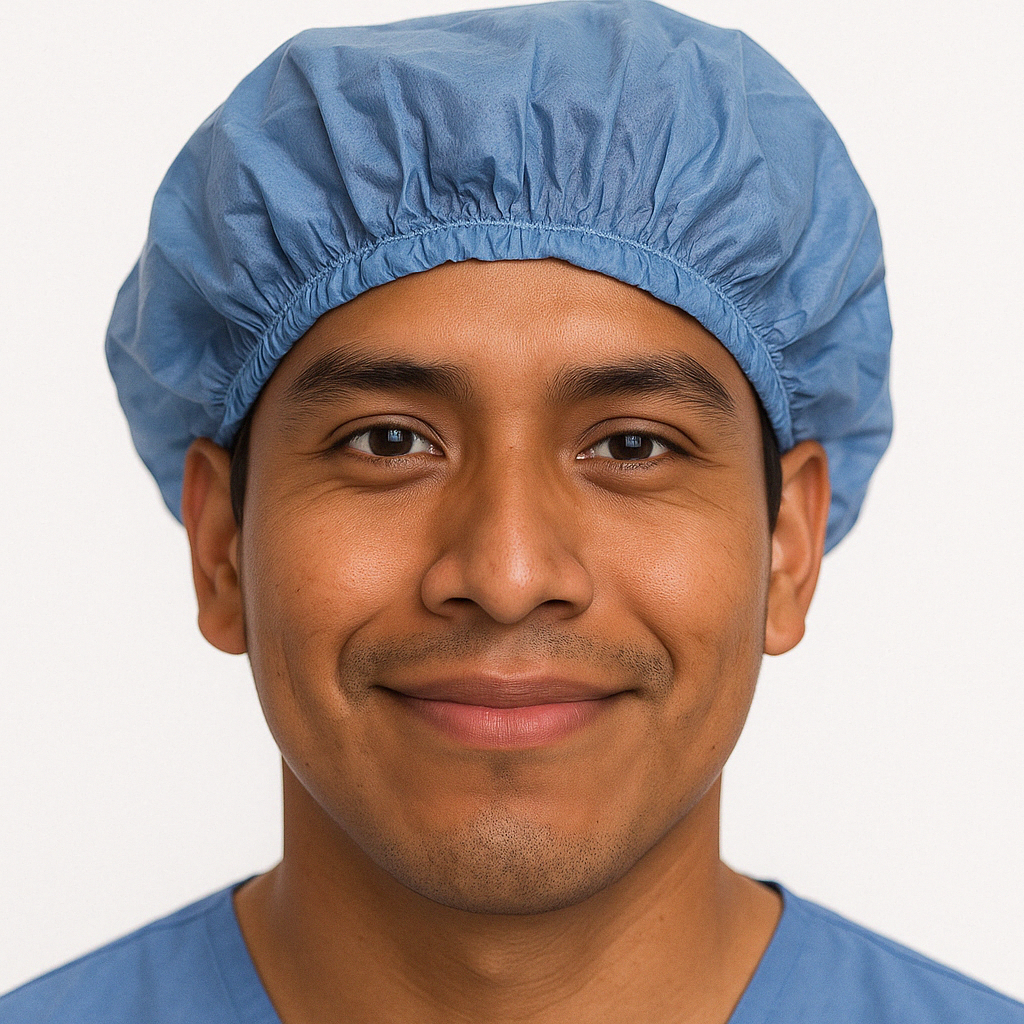 Gorro para paciente azul SMS desechable 100 Piezas