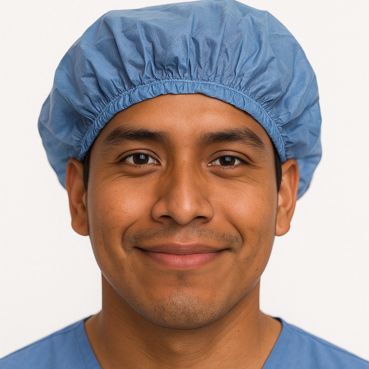 Gorro para paciente azul SMS desechable 100 Piezas