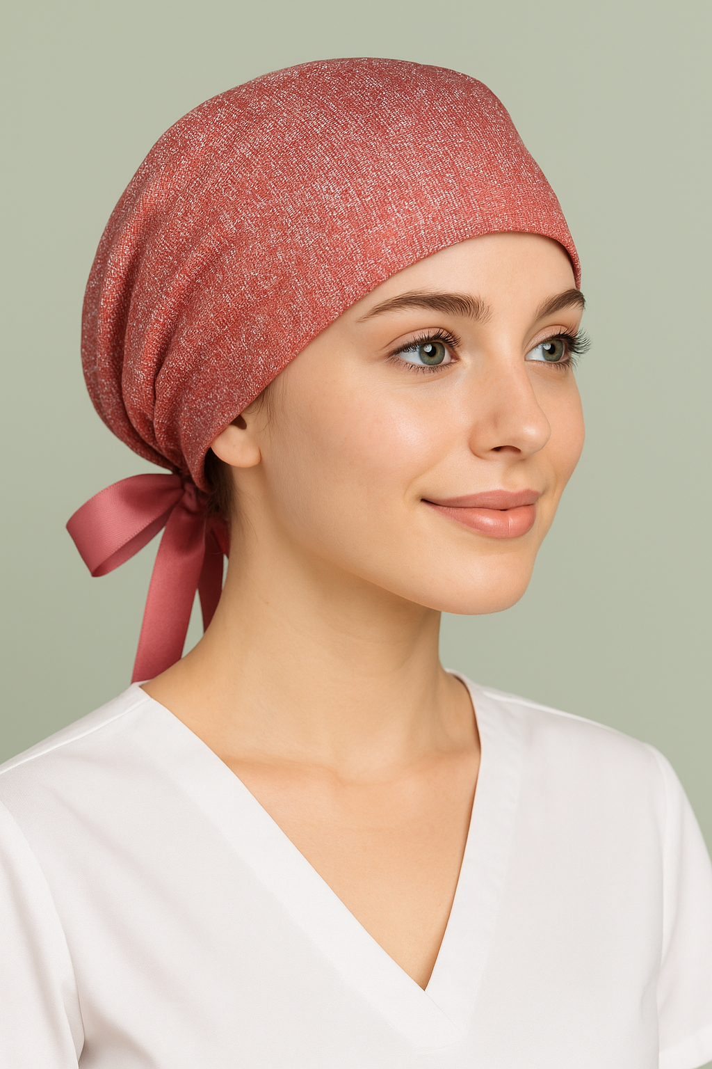 Gorro quirúrgico dama escamas shiny cereza