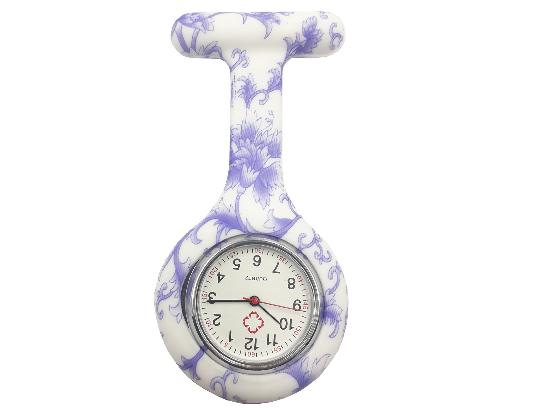 Reloj de Bolsillo para Enfermera: Flores