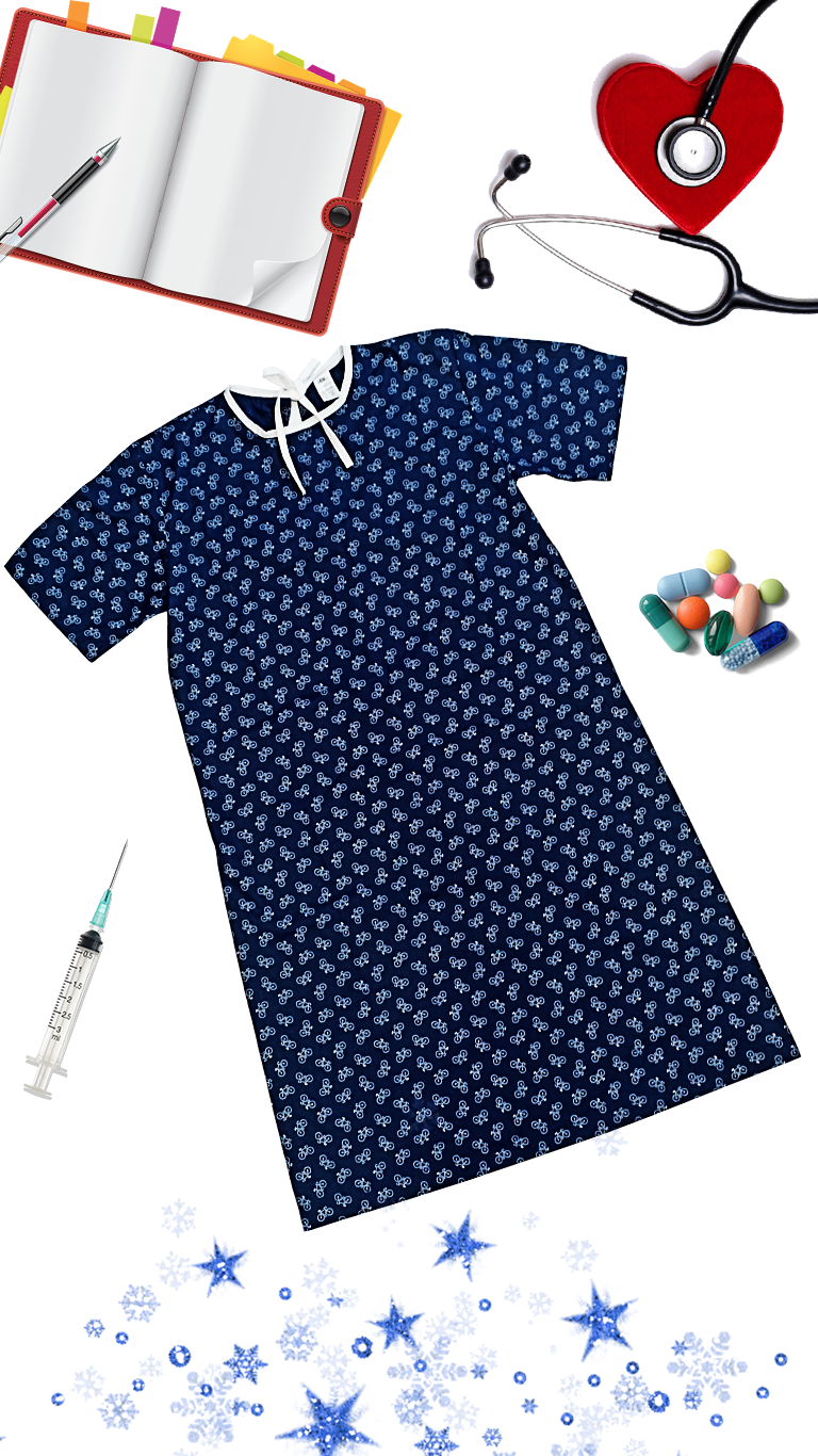 Camisón para Paciente con Estampado de Margaritas