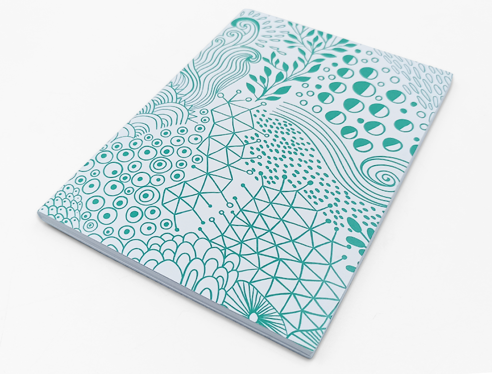 Mini Cuaderno de Notas Patron Azul 80 pp