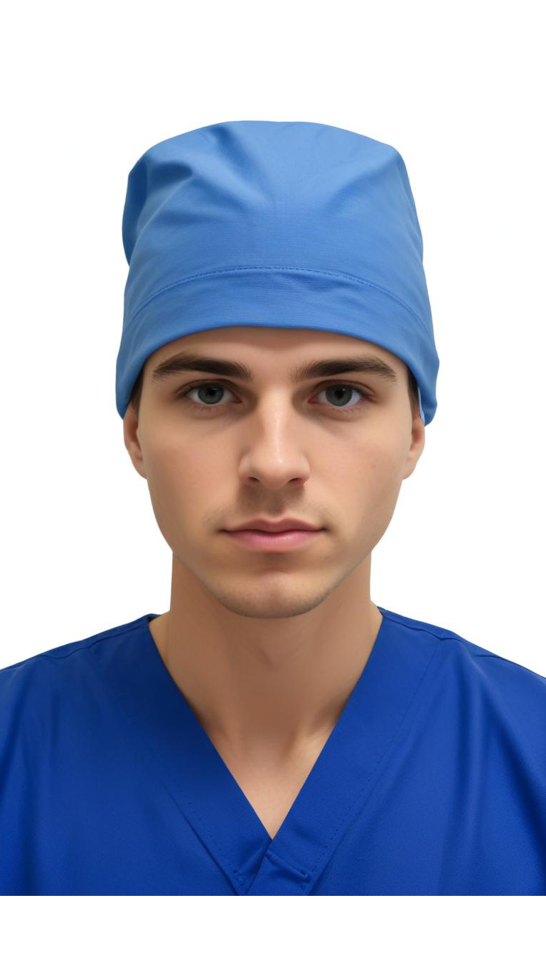 Gorro quirúrgico LALEO azul plumbago con cintas