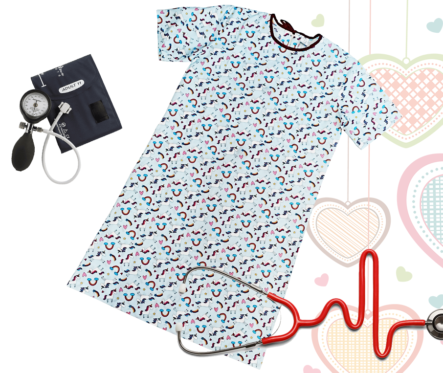 Camisón para Paciente con Estampado de Margaritas