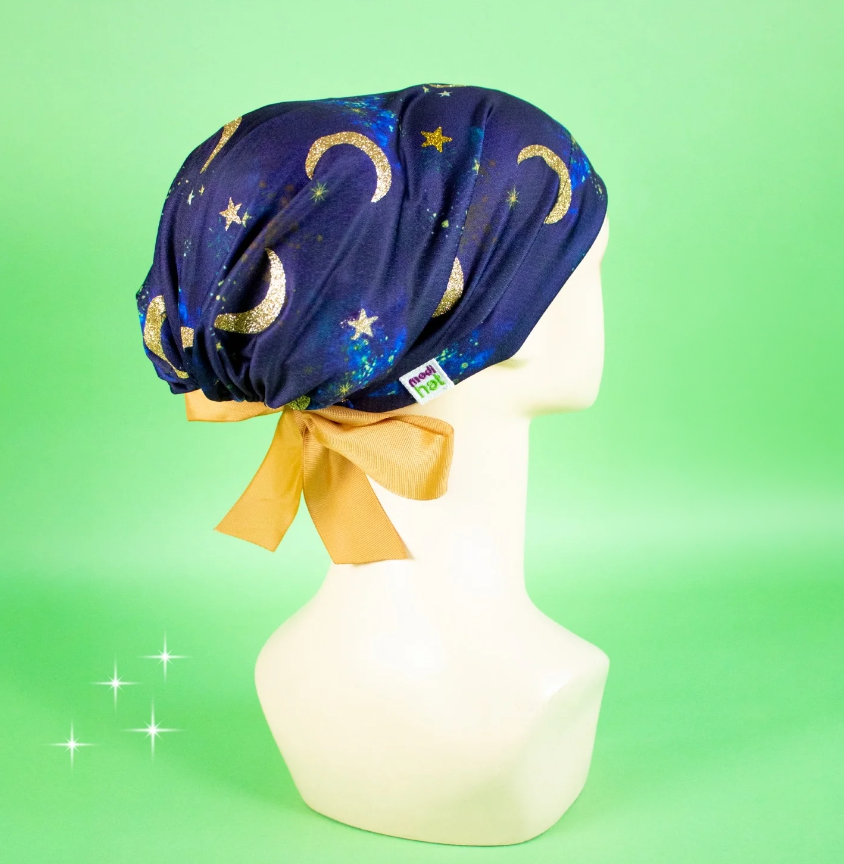 Gorro Dama Lunas y estrellas glitter