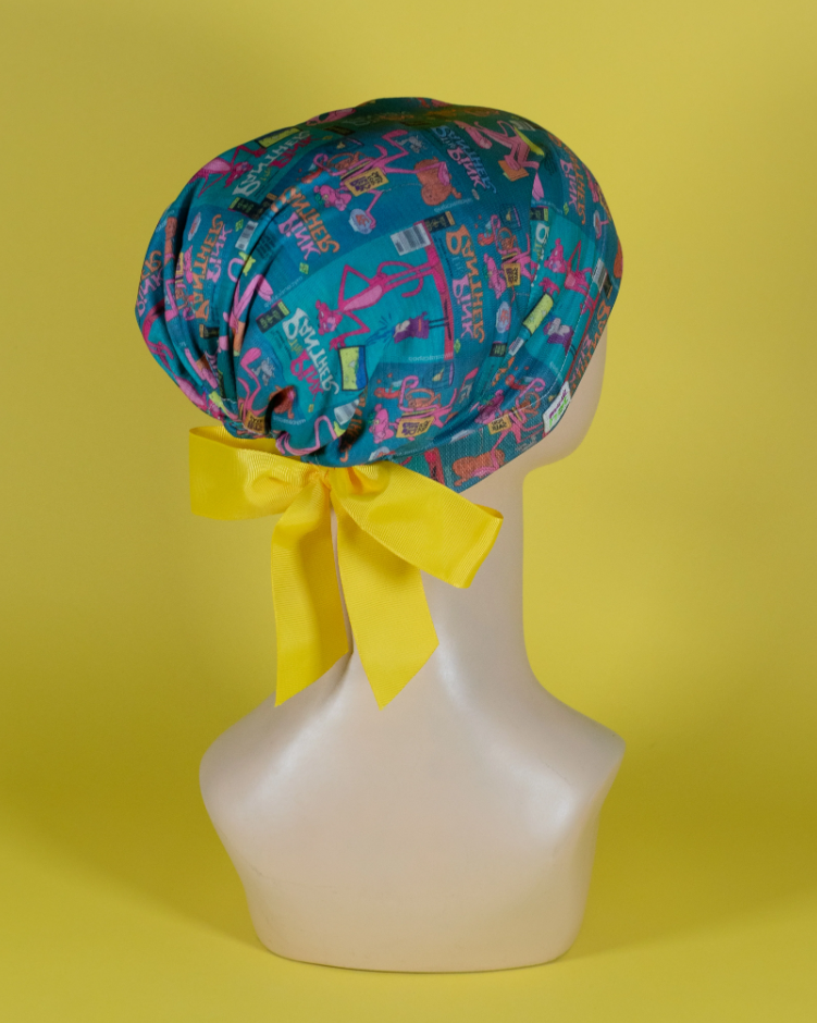 Gorro Dama Pantera Rosa Celeste