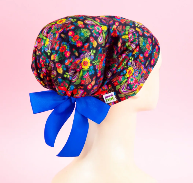 Gorro Dama Flores Oleo Pastel