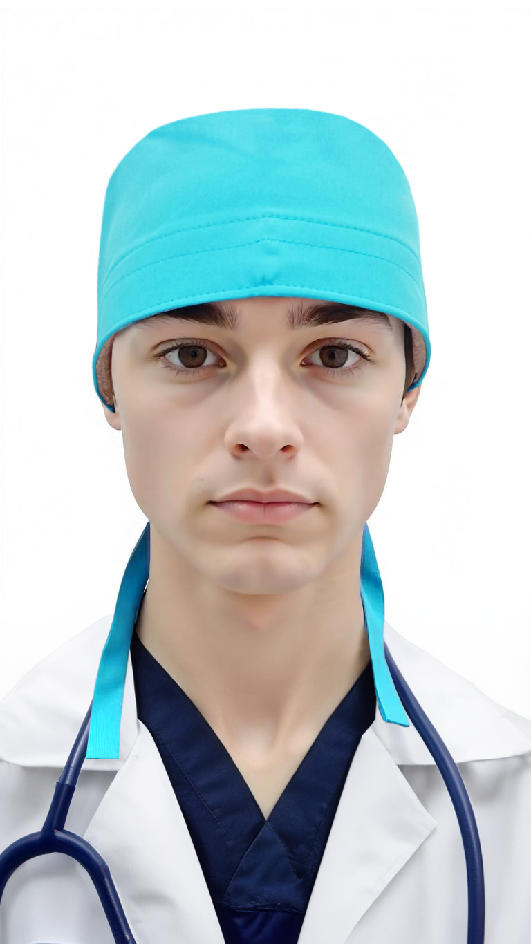 Gorro Quirúrgico Polly Caballero CIAN (CMYK) Con Cintas y Microfibra