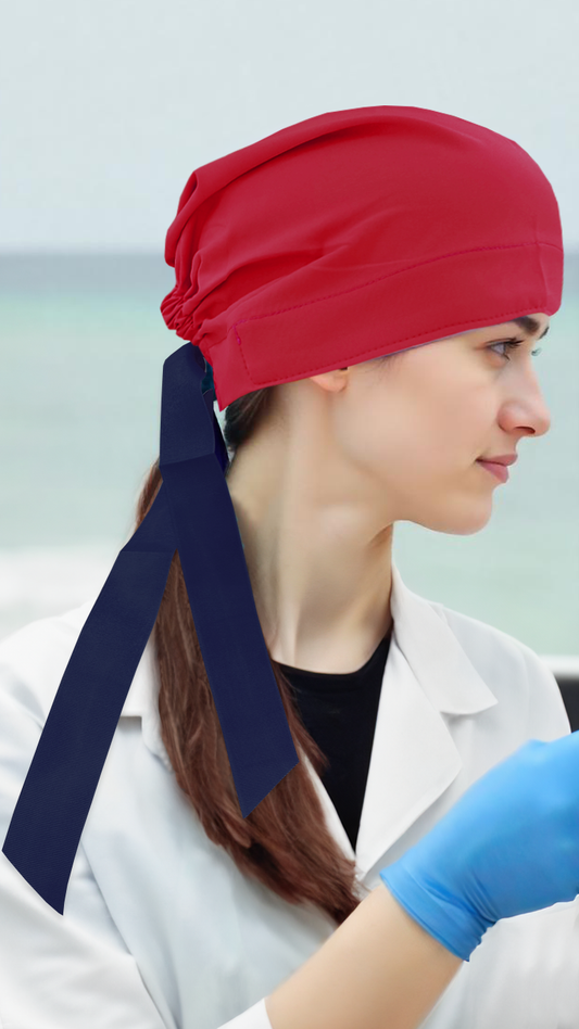 Gorro Quirúrgico Polly Dama Rojo con Resorte-Listón y Microfibra