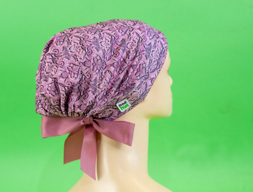 Gorro Dama Flores Relieve