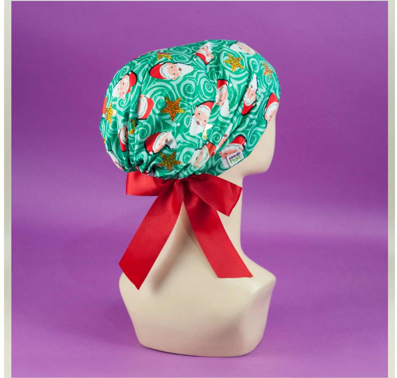 Gorro Navideño: Santa y Estrellas Doradas