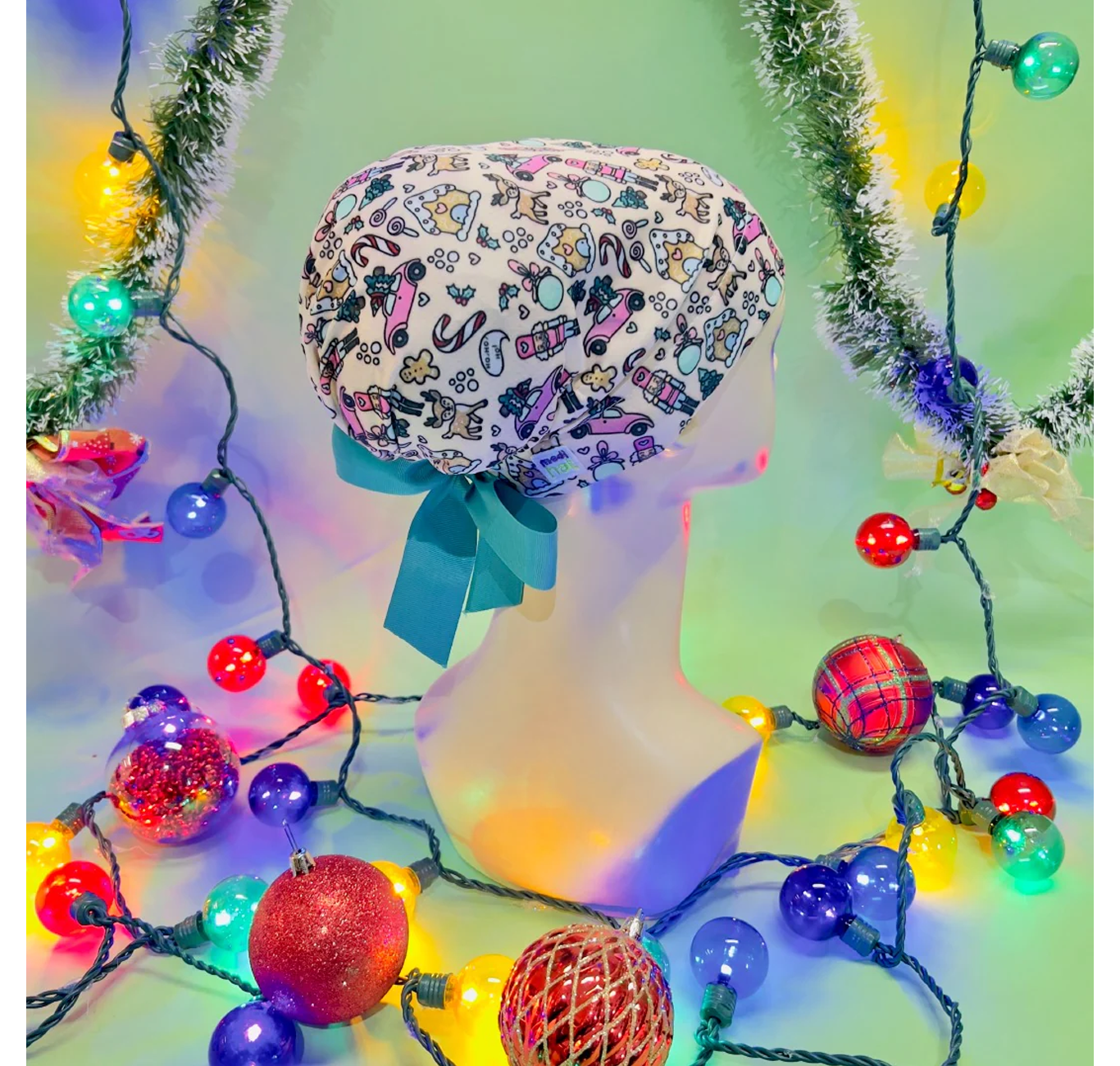 Gorro Dama Navideño: Dibujitos Navidad Amarillo