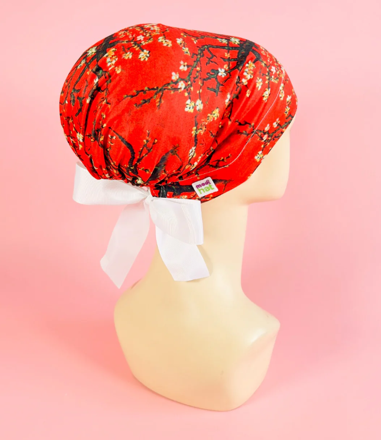 Gorro Dama Almendro en Flor Rojo
