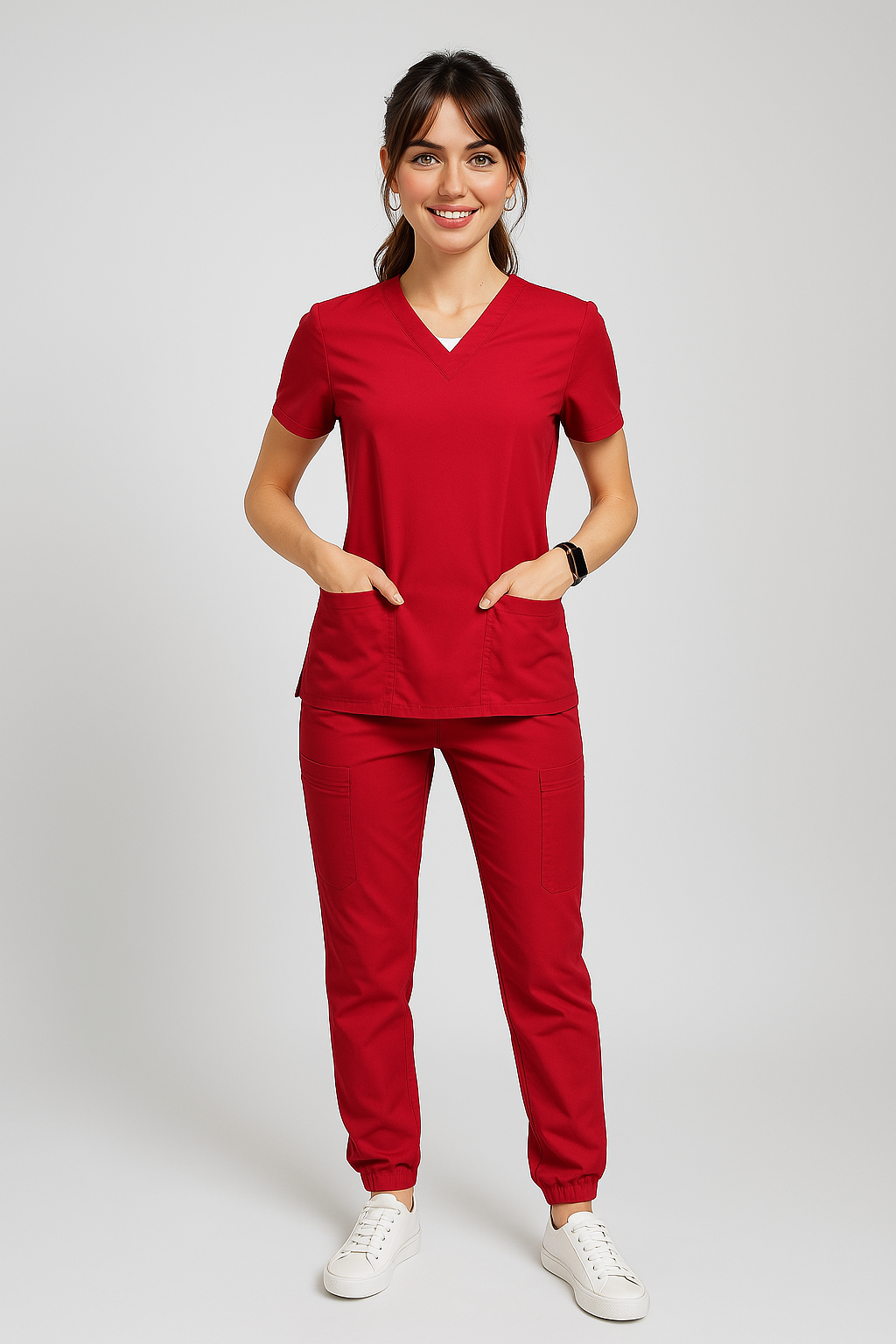 Uniforme Quirúrgico Kit Repelente Polly Dama Rojo