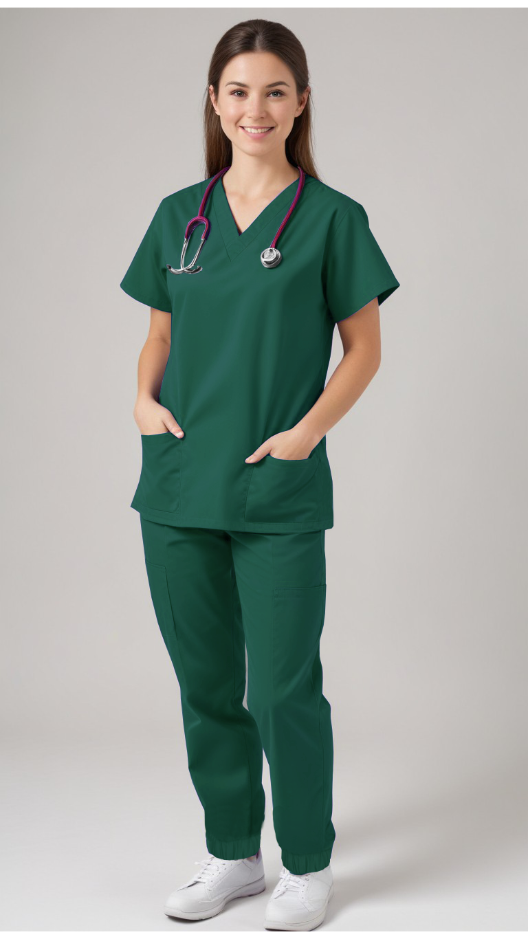 Uniforme Quirúrgico Kit Repelente Polly Dama Verde Botella