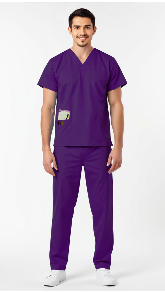 Uniforme Quirúrgico Kit Repelente Polly Caballero Morado Sin Resorte