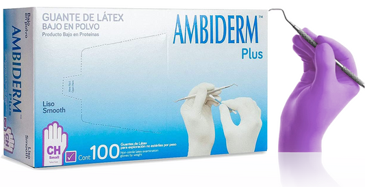 Guante de latex plus liso azul c/100 piezas