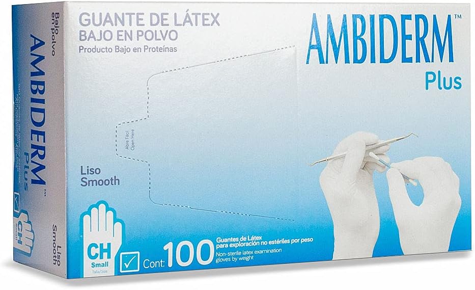 Guante de latex plus liso azul c/100 piezas