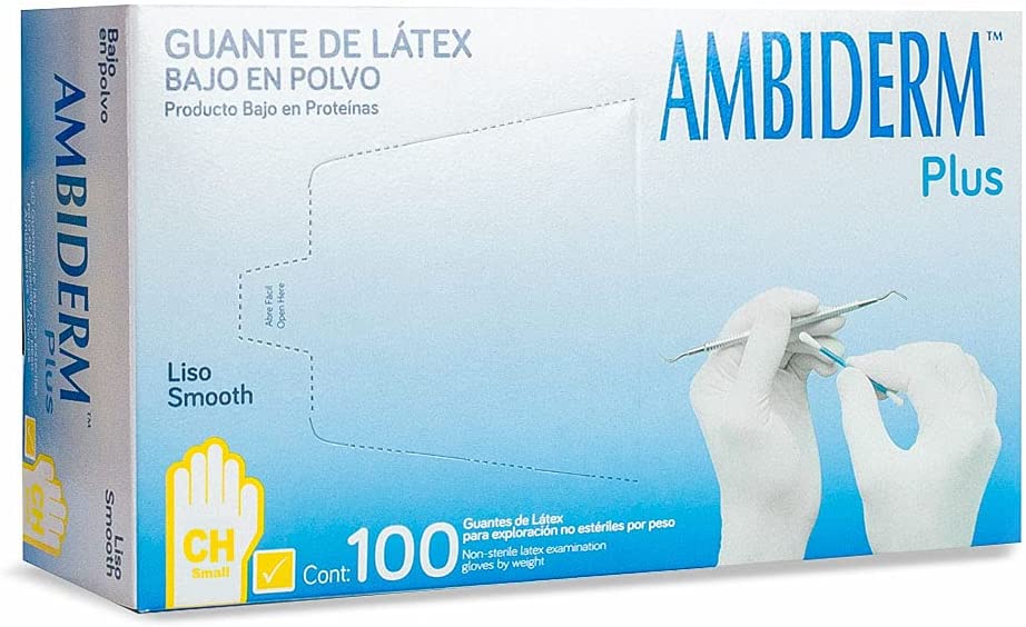 Guante de latex plus liso azul c/100 piezas
