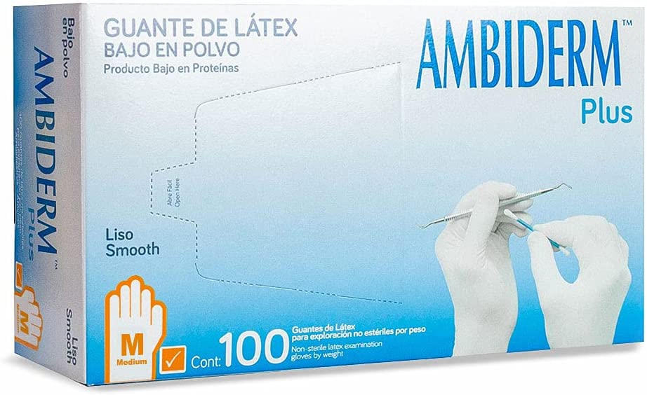 Guante de latex plus liso azul c/100 piezas