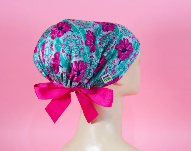 Gorro Dama Flores Punto de Cruz Print