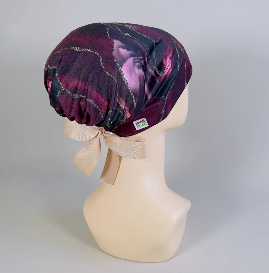 Gorro Dama Marmol Vino