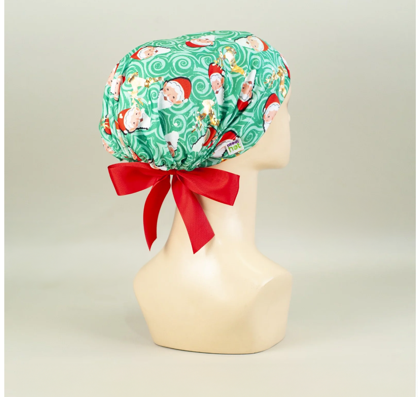 Gorro Navideño: Santa y Renos Dorados