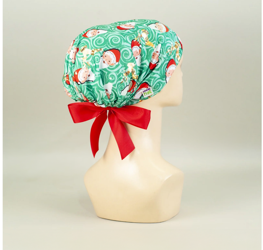 Gorro Navideño: Santa y Renos Dorados