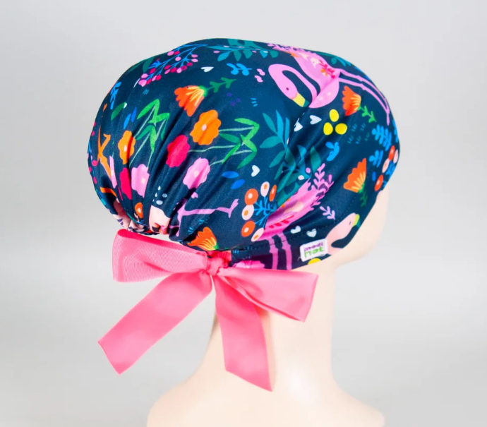 Gorro Dama Flamingos Flores