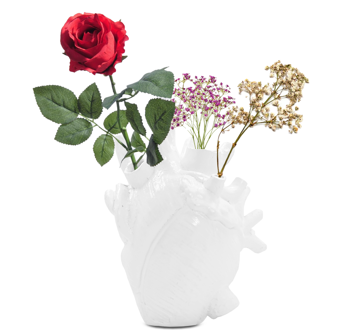 Florero Corazón Anatómico Blanco