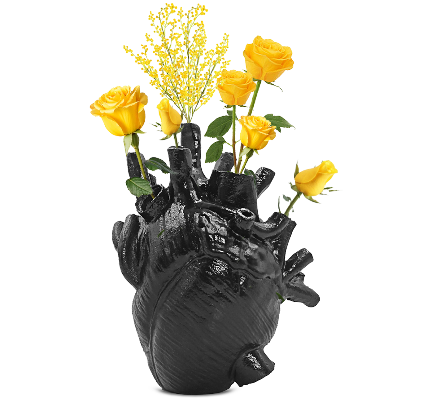 Florero Corazón Anatómico Negro