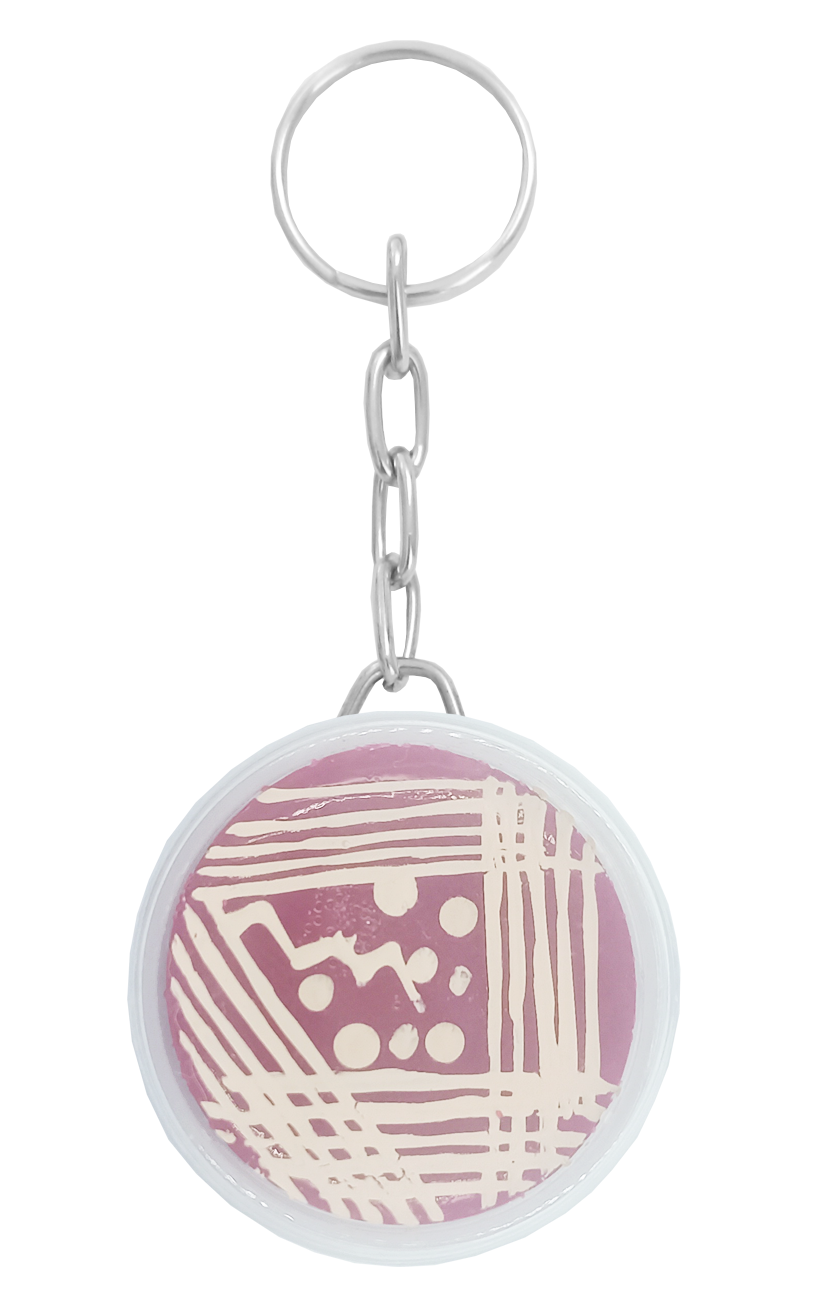 Llavero Agar Rojo Estrias Crema