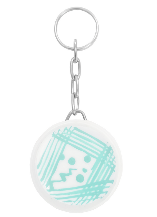 Llavero Agar Blanco Estrias Verde Agua
