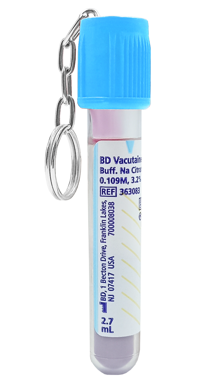 Llavero Tubo de Muestra Azul