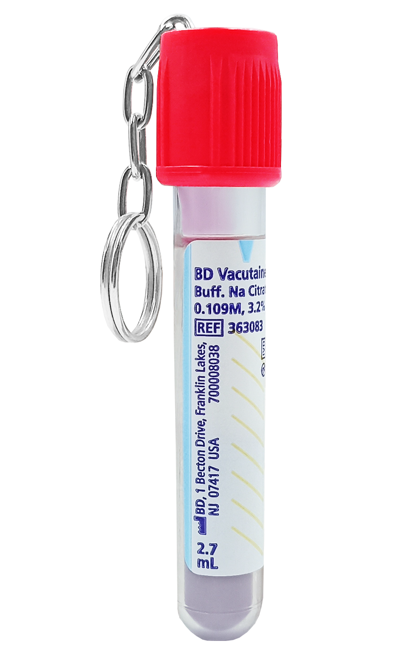 Llavero Tubo de Muestra Rojo