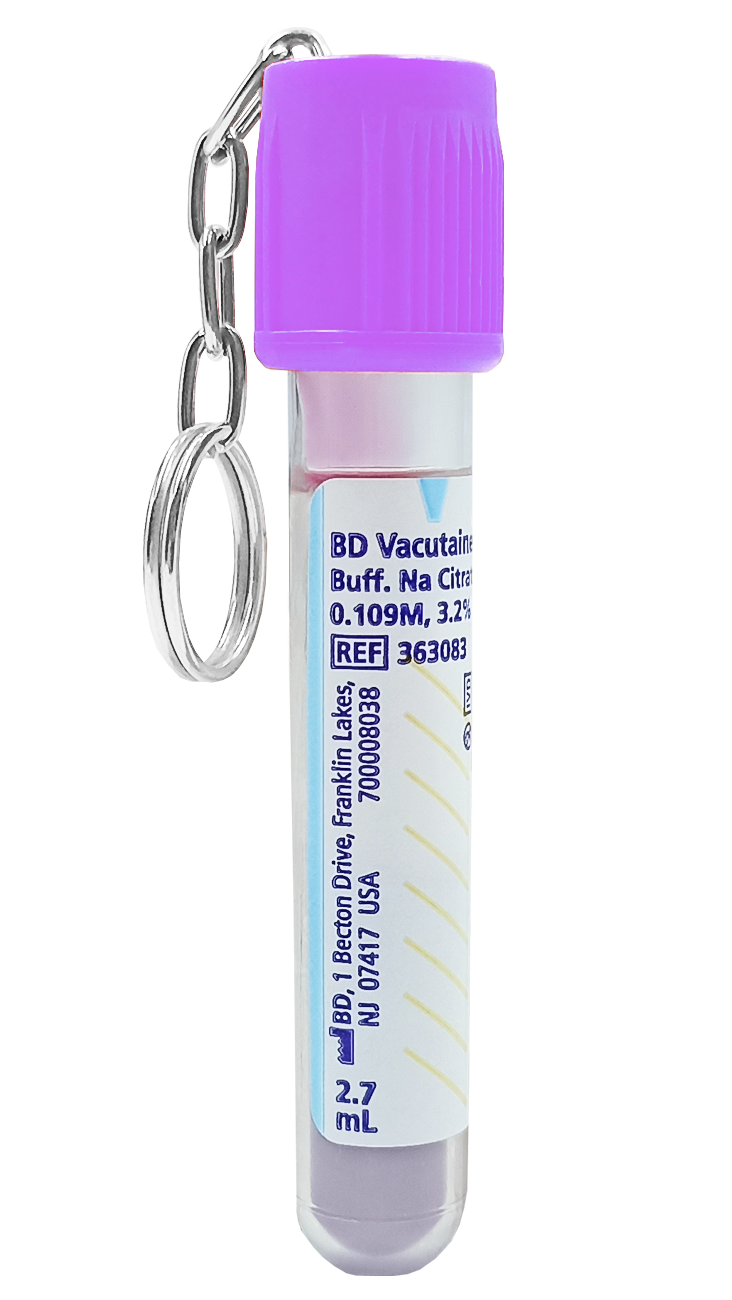 Llavero Tubo de Muestra Morado