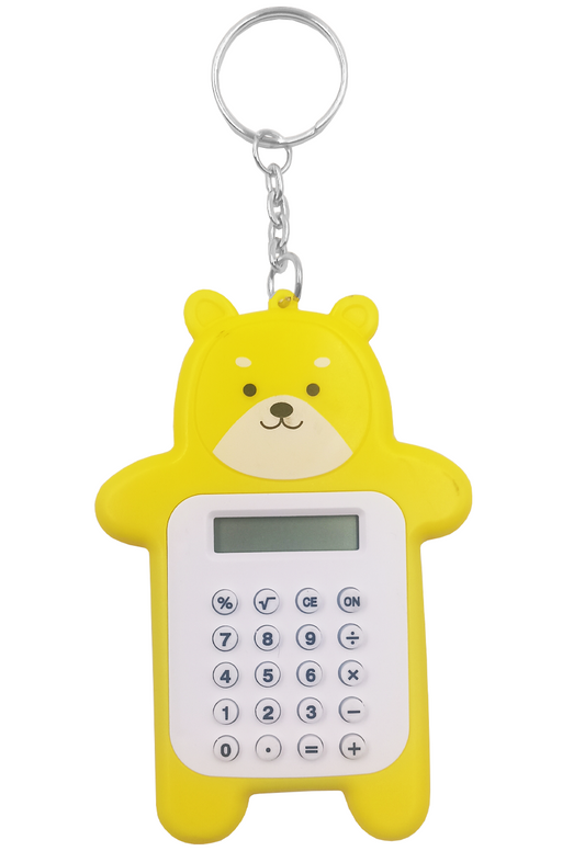 Mini calculadora llavero oso amarillo