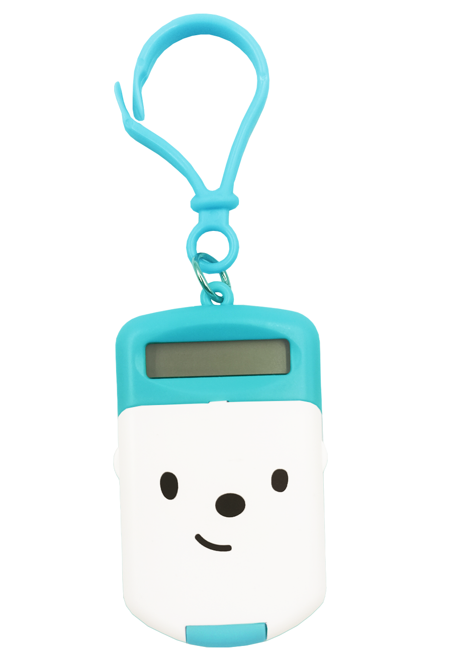 Mini calculadora llavero teléfono azul