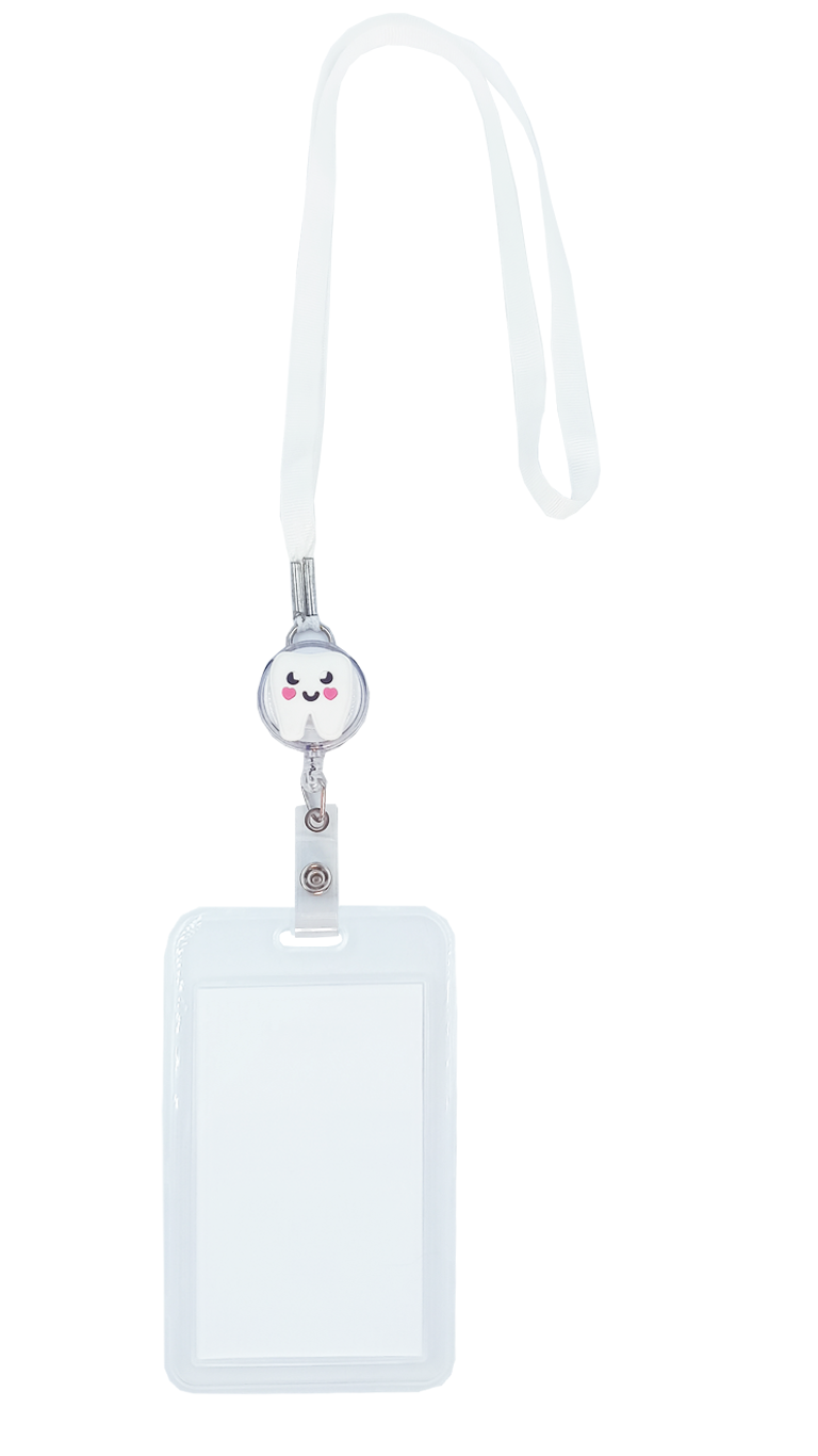 Porta credencial yoyo muela felíz con mica transparente