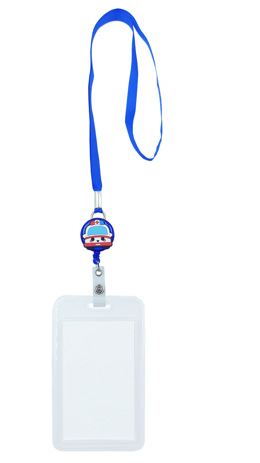 Porta credencial yoyo ambulancia con mica transparente