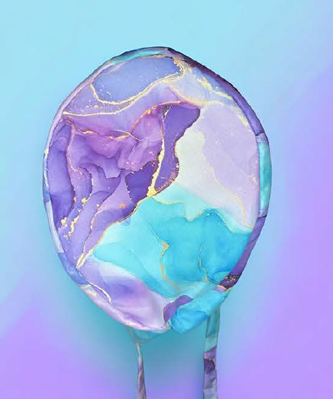 Gorro Unisex Mármol Lila Azul