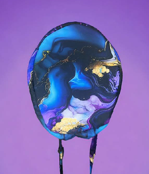 Gorro Unisex Mármol Morado Azul