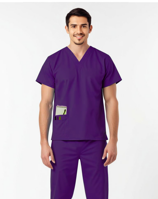 Uniforme Quirúrgico Kit Repelente Polly Caballero Morado Sin Resorte