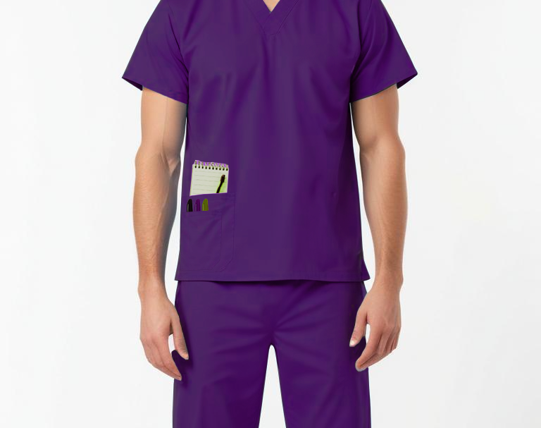 Uniforme Quirúrgico Kit Repelente Polly Caballero Morado Sin Resorte