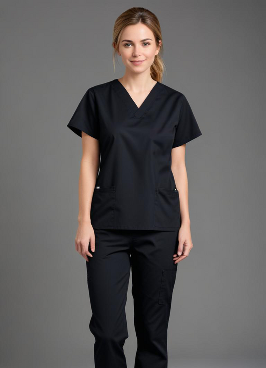Uniforme Quirúrgico Kit Repelente Polly Dama Negro Sin Resorte
